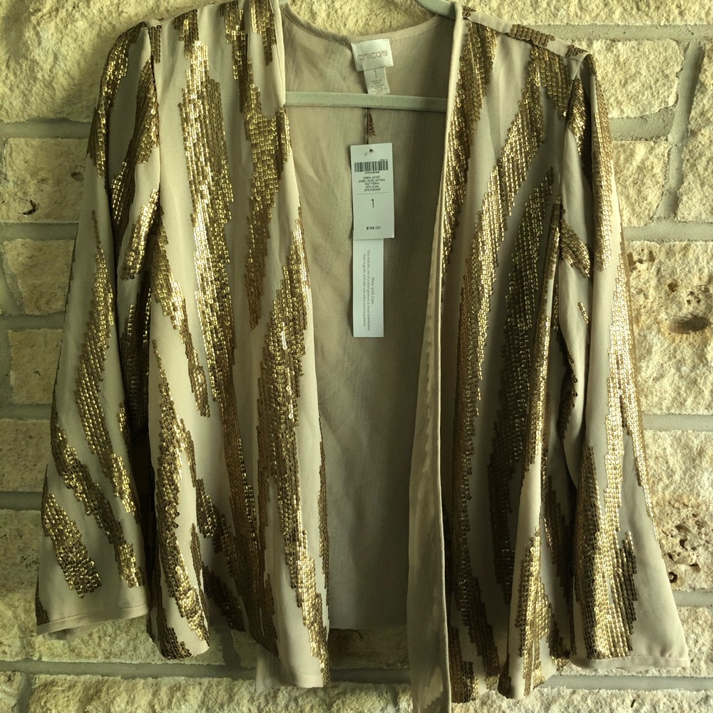 Gold zebra embellished jacket